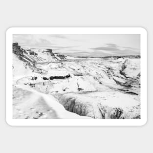 Gullfoss, Iceland B&W Sticker